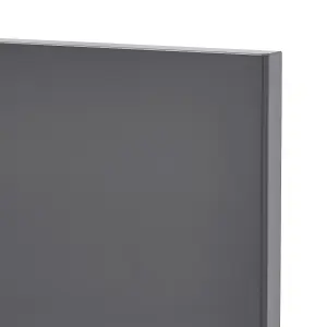 GoodHome Stevia Gloss anthracite Slab Highline Cabinet door (W)400mm (H)715mm (T)18mm