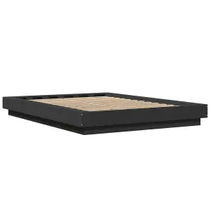 Berkfield Bed Frame with LED Lights without Mattress Black 140x200cm