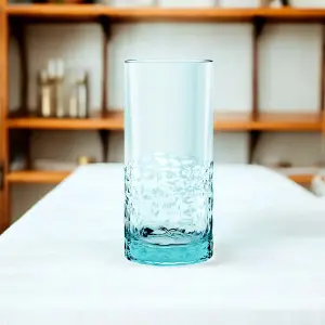 Acrylic Blue Cube Highball Drinking Glass - Plastic Picnic Camper Glasses - Set of 6