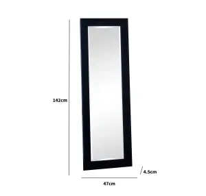 Melody Maison Tall Black Full Length Mirror 47cm x 142cm