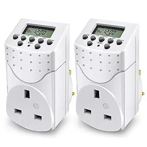 Extrastar Programmable Digital Timer, White, Pack of Two