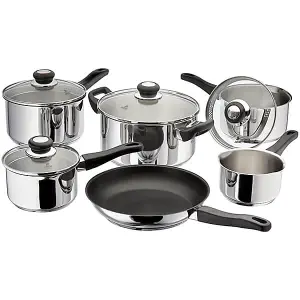 Judge J3H1A Vista Draining 6 Piece Saucepan Set, Stainless Steel