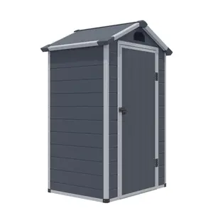 Rowlinson Airevale 4X3 Plastic Apex Shed Dark Grey with Foundation Kit