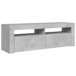 Berkfield TV Cabinet with LED Lights Concrete Grey 120x35x40 cm