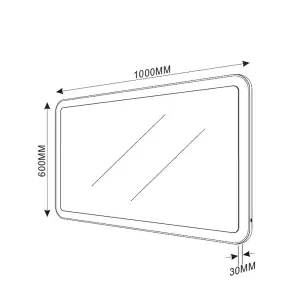 Leo LED Illuminated Backlit Bathroom Mirror (H)600mm (W)1000mm