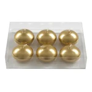 6pc Gold Floating Tealight Candles