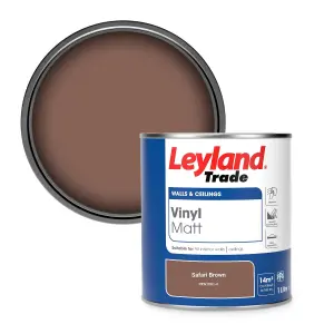 Leyland Trade Vinyl Matt Walls & Ceilings Emulsion Paint Safari Brown (PPG1061-6) 1L