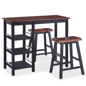 Berkfield Bar Set 3 Pieces MDF Black