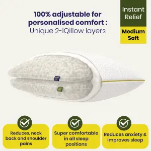 Brightr Stella  2 pack Hybrid Best Cooling Neck & Side Sleeper Pillow - Hybrid Memory Foam & Down Alternative - medium soft