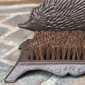 Cast Iron Hedgehog Boot Brush Shoe Scraper & Beetle Boot Jack