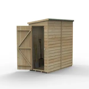 Forest Garden Beckwood 6x3 ft Pent Natural timber Wooden Shed with floor (Base included)