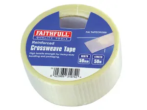 Faithfull 00025050TB6 Reinforced Crossweave Tape 50mm x 50m FAITAPECROSS