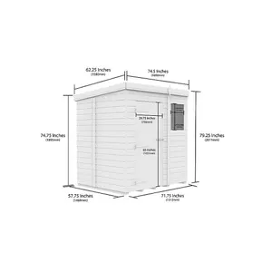 DIY Sheds 6x5 Pent Shed - Single Door With Windows