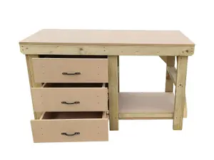 Wooden MDF top tool cabinet workbench with storage shelf (V.7) (H-90cm, D-70cm, L-150cm)