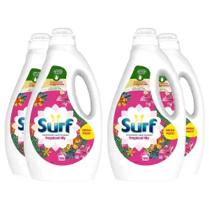 Surf Concentrated Liquid Laundry Detergent Tropical Lily 2.7L 100 Washes, 4 Pack