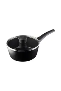 MasterChef 525507 Essential Non-Stick Stainless Steel Sauce Pan With Glass Lid 20cm