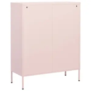 vidaXL Storage Cabinet Pink 80x35x101.5 cm Steel