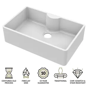 795mm - Single Bowl Butler Kitchen Sink - with Tap Ledge