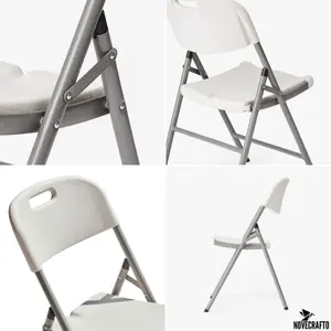 Heavy Duty Folding Chair - 53 x 44 x 83 cm HDPE Plastic & Powder Top with Coated Steel Frame, Indoor & Outdoor Use