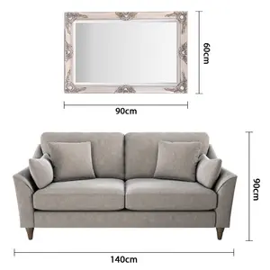 Villanova Solid Wood Flat Wall Mirror Champagne / 90cm H x 60cm W