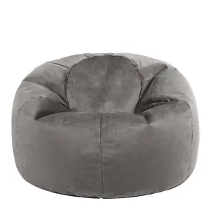 icon Aurora Classic Velvet Bean Bag Chair Charcoal Grey Bean Bags