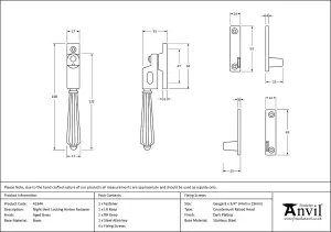 From The Anvil Aged Brass Night-Vent Locking Hinton Fastener