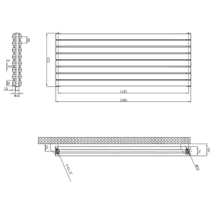 Kensington White Double Horizontal Radiator - 472x1200mm