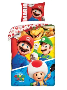 Nintendo Super Mario Bros Movie Gang Single Duvet Cover Set