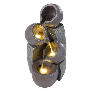 Solar-Powered Water Fountain Outdoor Garden Decor with Lights