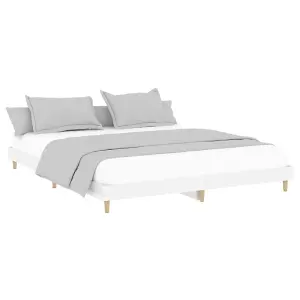 Berkfield Bed Frame High Gloss White 200x200 cm Engineered Wood