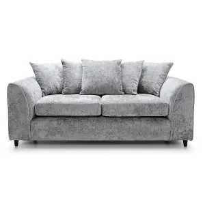 Monaco Chenille Fabric Sofa Set 3 and 2 Seater sofa   Light Grey