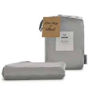 100% Bamboo Bedding Flat Sheet Quiet Grey