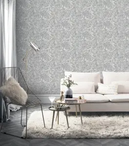 Arthouse Liquid Marble Grey Wallpaper