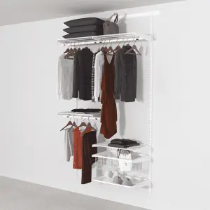 Open Wardrobe System with Shoe Storage & Basket 124cm (W) Pull Out Shoe Rack