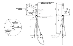 Hommix Sicilia Chrome Pull-Out Spray-Hose 3-Way Tap (Triflow Filter Tap)