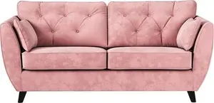 Hoxton Compact Velvet 3 Seater Sofa Pink Scs Living