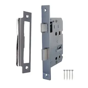 Bathroom Mortice Lock Chrome Sashlock 2.5" 64mm Bolt Through Reversable Bath Door