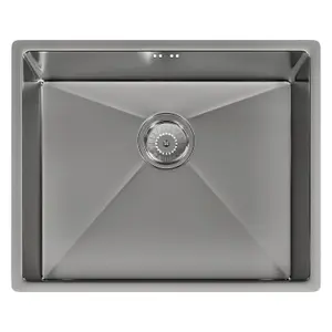 Liquida EL540BS 1.0 Bowl Brushed Steel Undermount Kitchen Sink With Waste