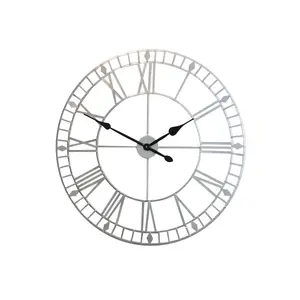 Melody Maison Extra Large Silver Skeleton Wall Clock 80cm x 80cm