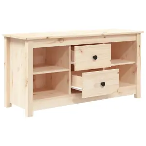 Berkfield TV Cabinet 103x36.5x52 cm Solid Wood Pine