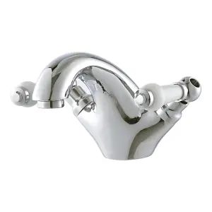 BATHWEST Traditional Victorian Bathroom Monobloc Basin Sink Mixer Taps  Twin Lever