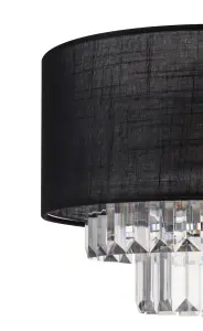 GoodHome Crowle Black & clear Round Lamp shade (D)30cm