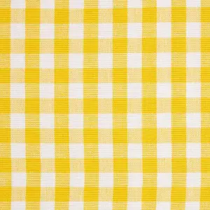 Homescapes Yellow Cotton Gingham Eyelet Curtains 137 x 228 cm