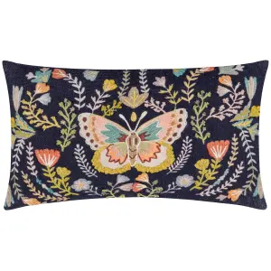 Wylder Mirrored Butterfly Embroidered Feather Rich Cushion