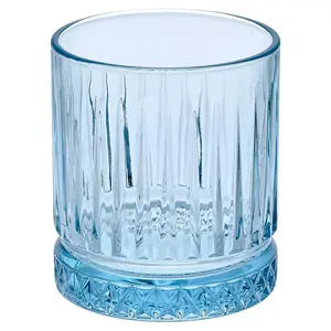 Queensway Home & Dining 355ml 8 Pcs Blue Coloured Tumblers Drinking Whiskey Glass Sets