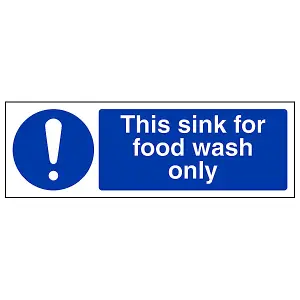 Sink For Food Wash Only Catering Sign - Adhesive Vinyl 300x100mm (x3)