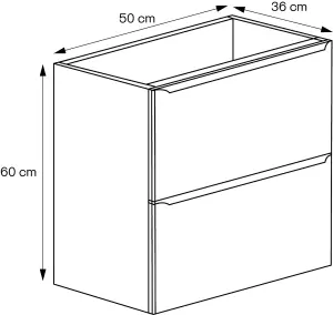 GoodHome Imandra Slimline Matt Black Wall-mounted Bathroom Cabinet (H) 600mm (W) 500mm