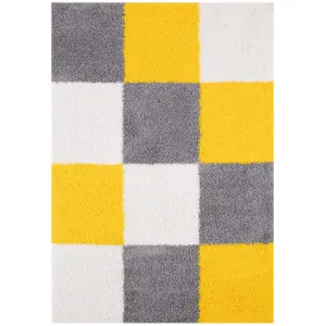 Myshaggy Collection Rugs Geometric Design  381 Yellow