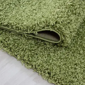 Abaseen 120x170 cm Green Shaggy Rug - Soft Touch Thick Pile Modern Rugs - Washable Area Rugs for Home and Office