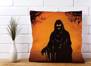 A Spooky Black And Orange Ghost Cushions 60cm x 60cm